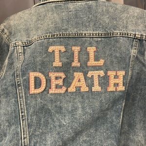 Cute cut off Jean jacket bridal til death